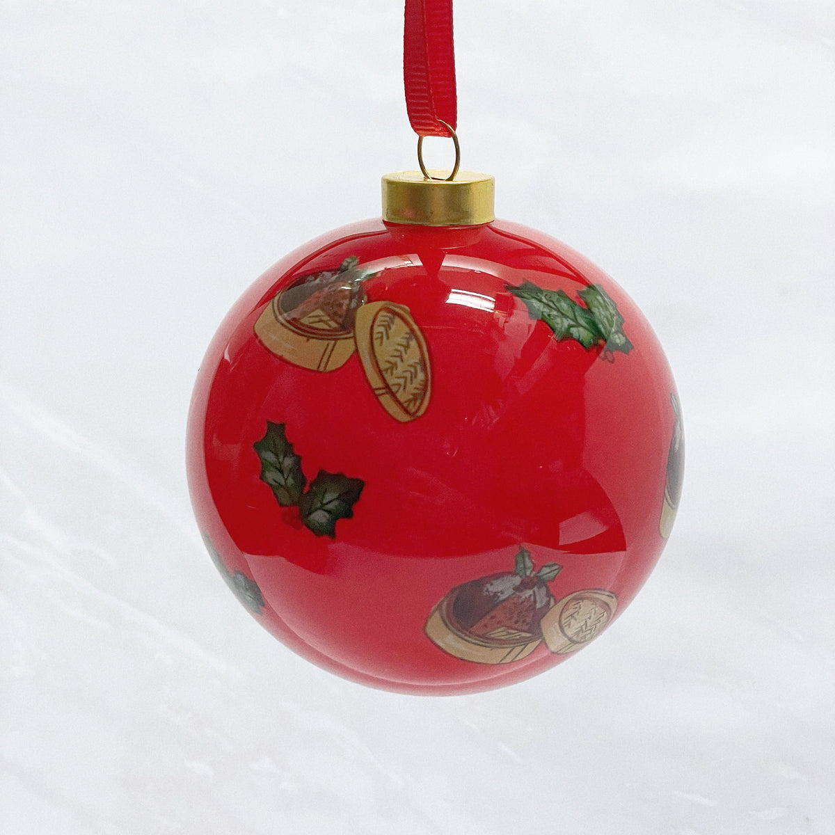 NEI HUA GLASS BAUBLE: Xmas Pudding