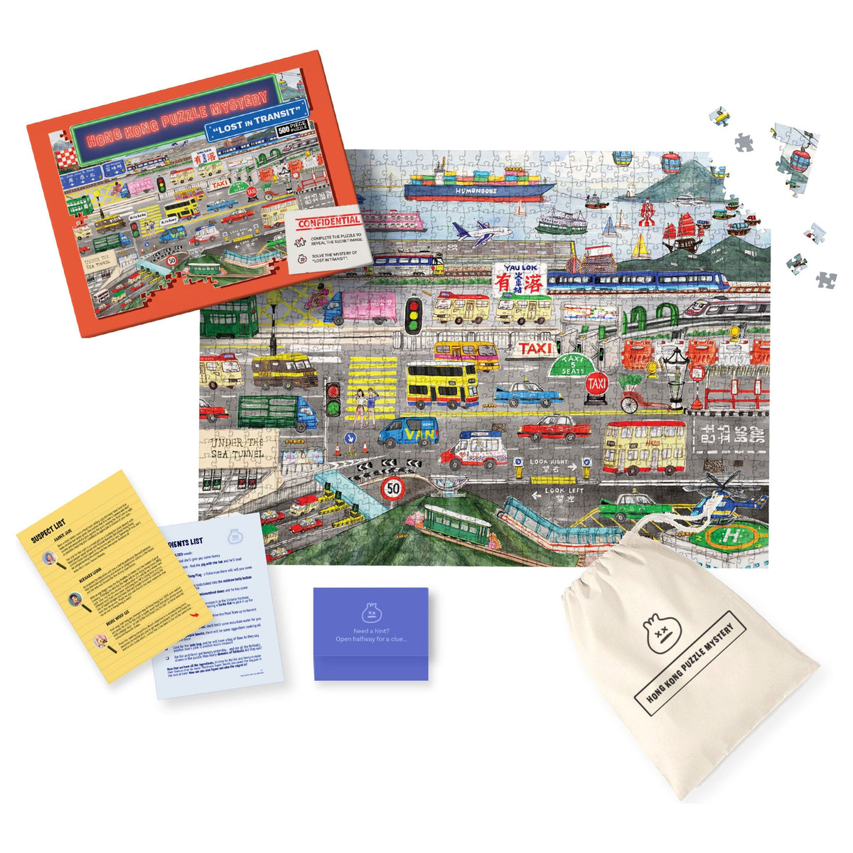 PUZZLE: Hong Kong 500pc Puzzle Mystery- Lost in Transit