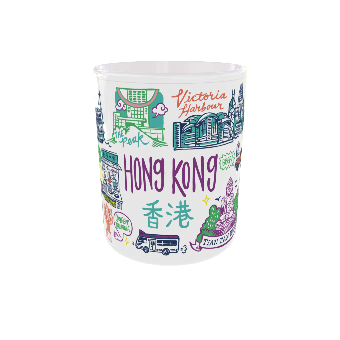 BONE CHINA MUG: Colourful Hong Kong
