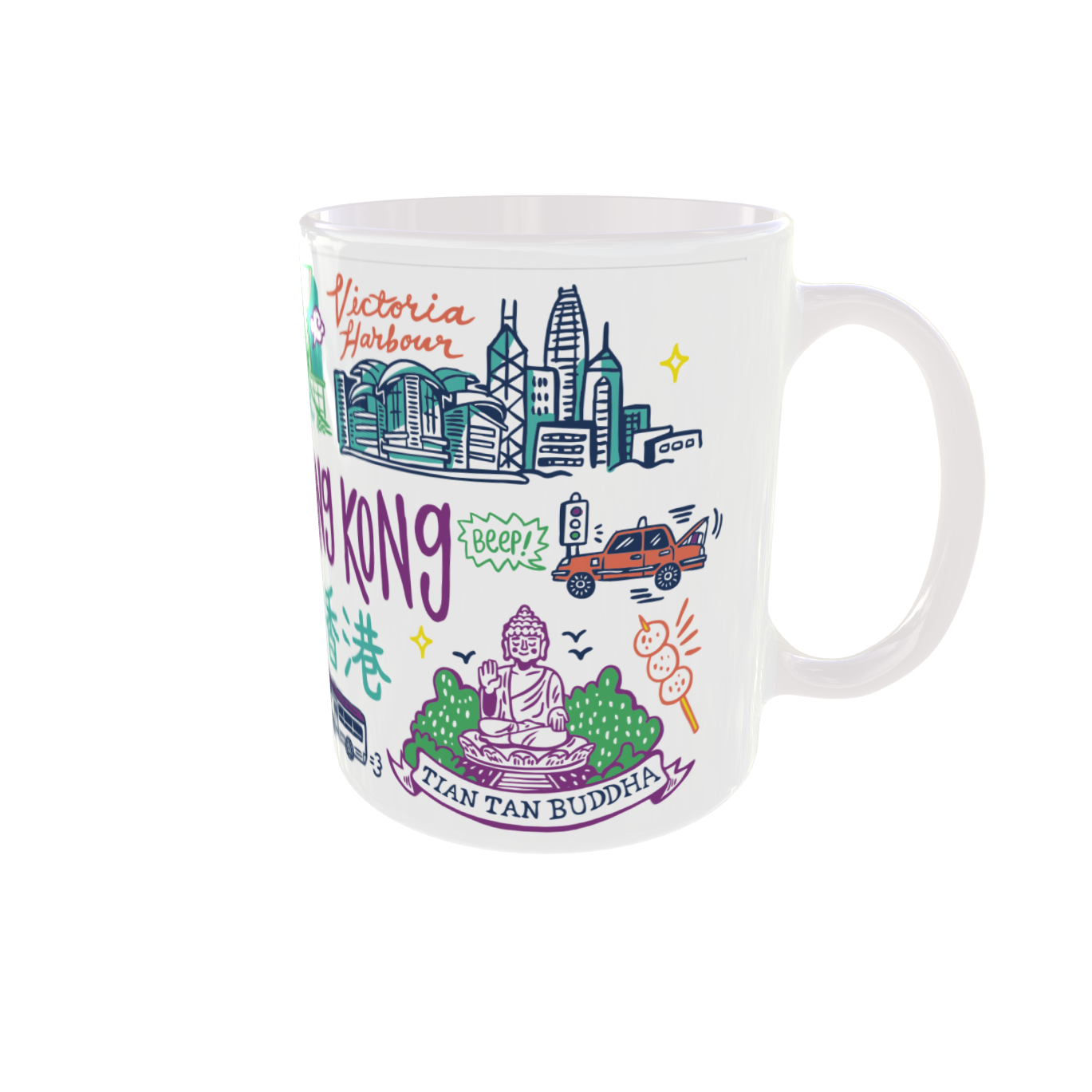 BONE CHINA MUG: Colourful Hong Kong