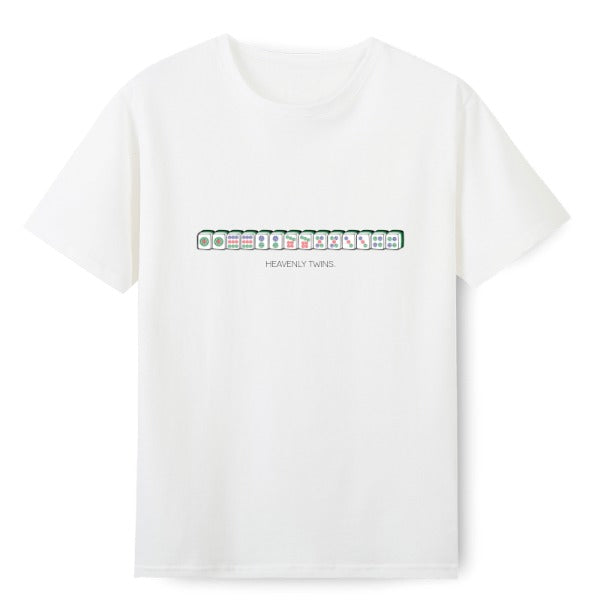 T-SHIRT: Mahjong HEAVENLY TWINS Design (WHITE)