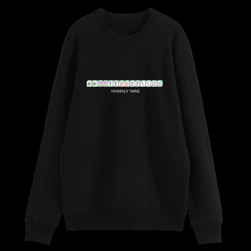 SWEATSHIRT: Mahjong HEAVENLY TWINS Design (BLACK)