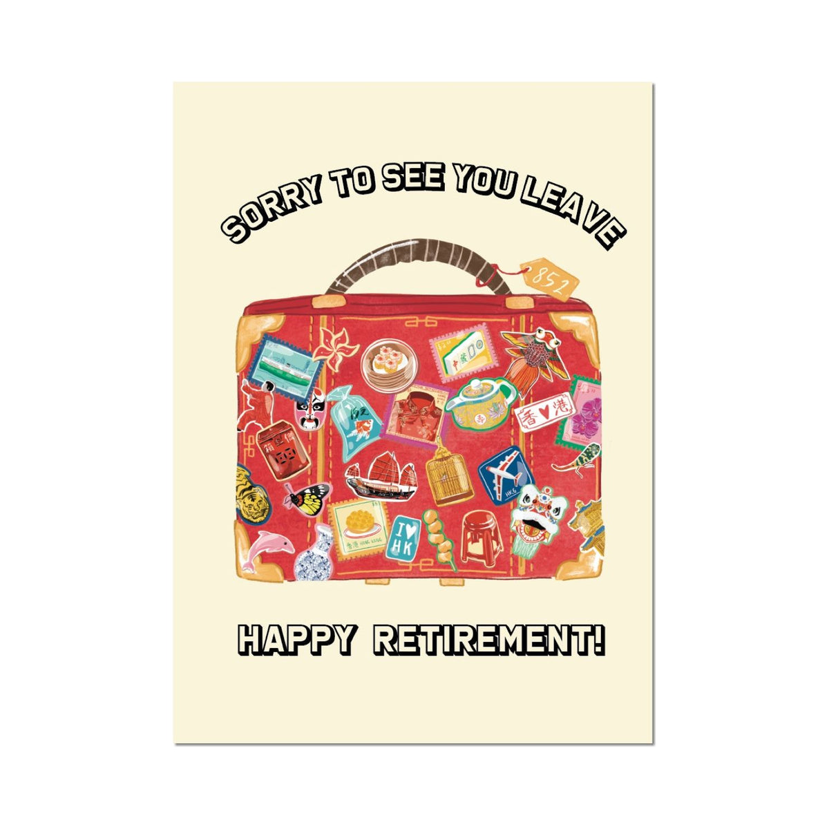 Greeting Card: Happy Retirement-Suitcase