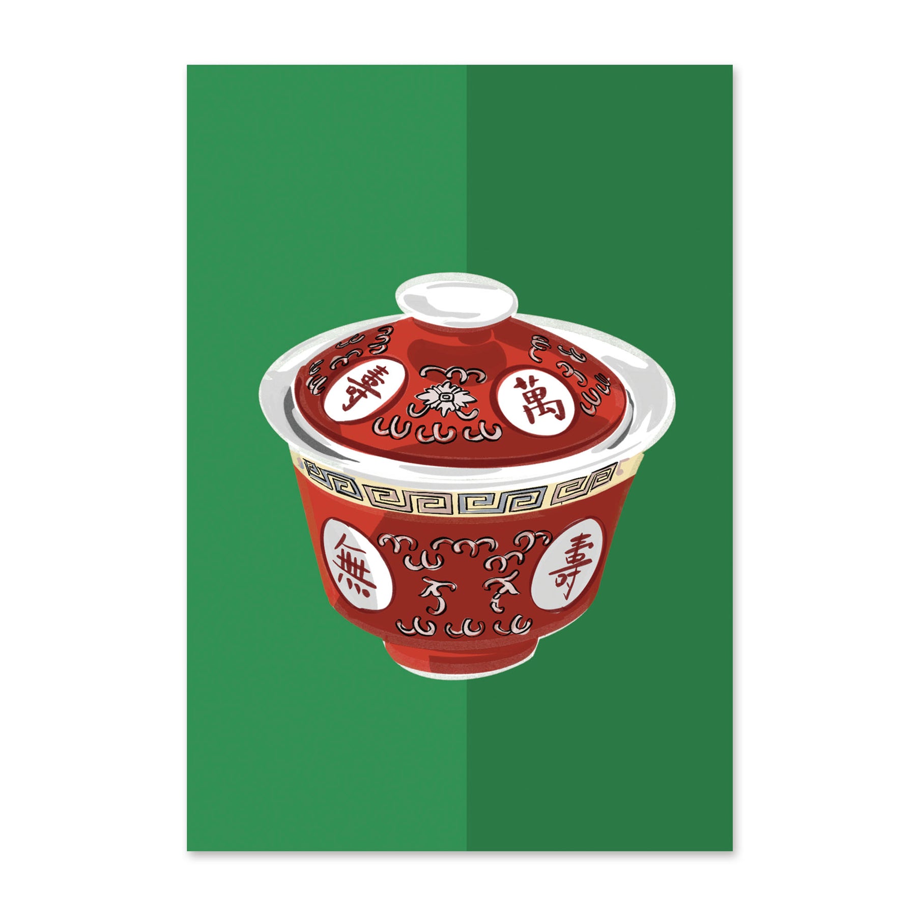 Sea Green GREETING CARD: Teacup