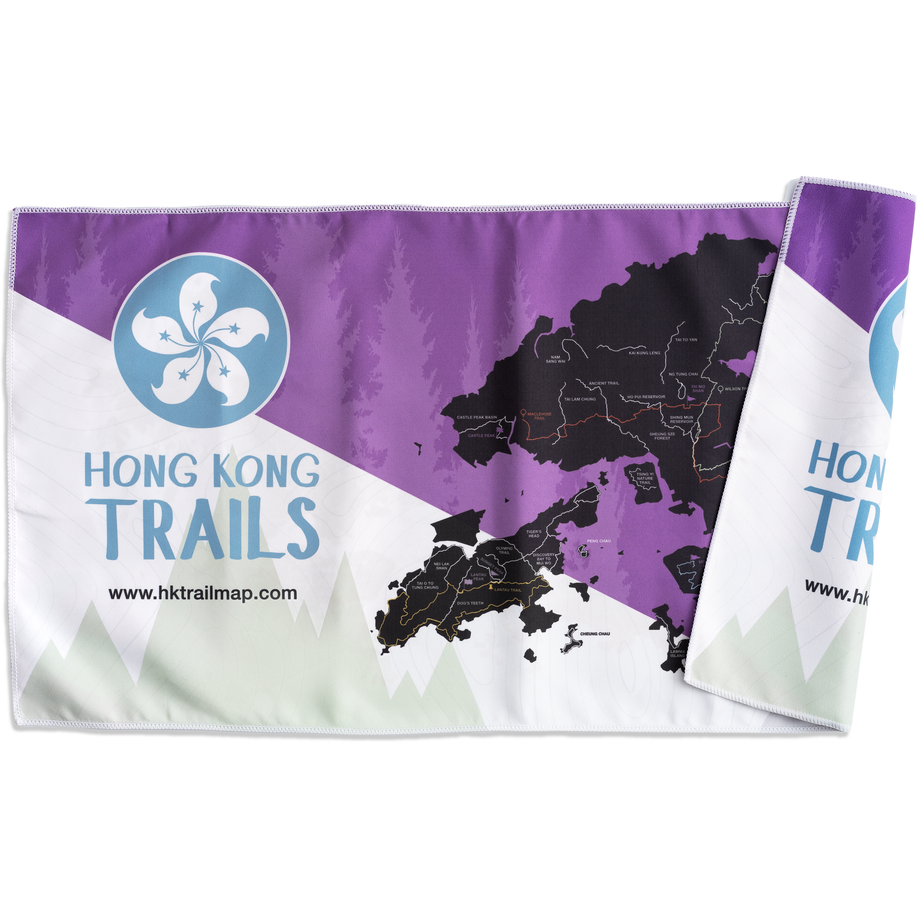 Light Gray HK TRAIL MAP Microfibre Towel (5 designs)