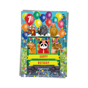 GREETING CARD: Happy Birthday Peak Tram Party (Age 1 - 7)