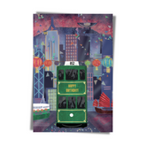 GREETING CARD: Happy Birthday - Evening Green Tram