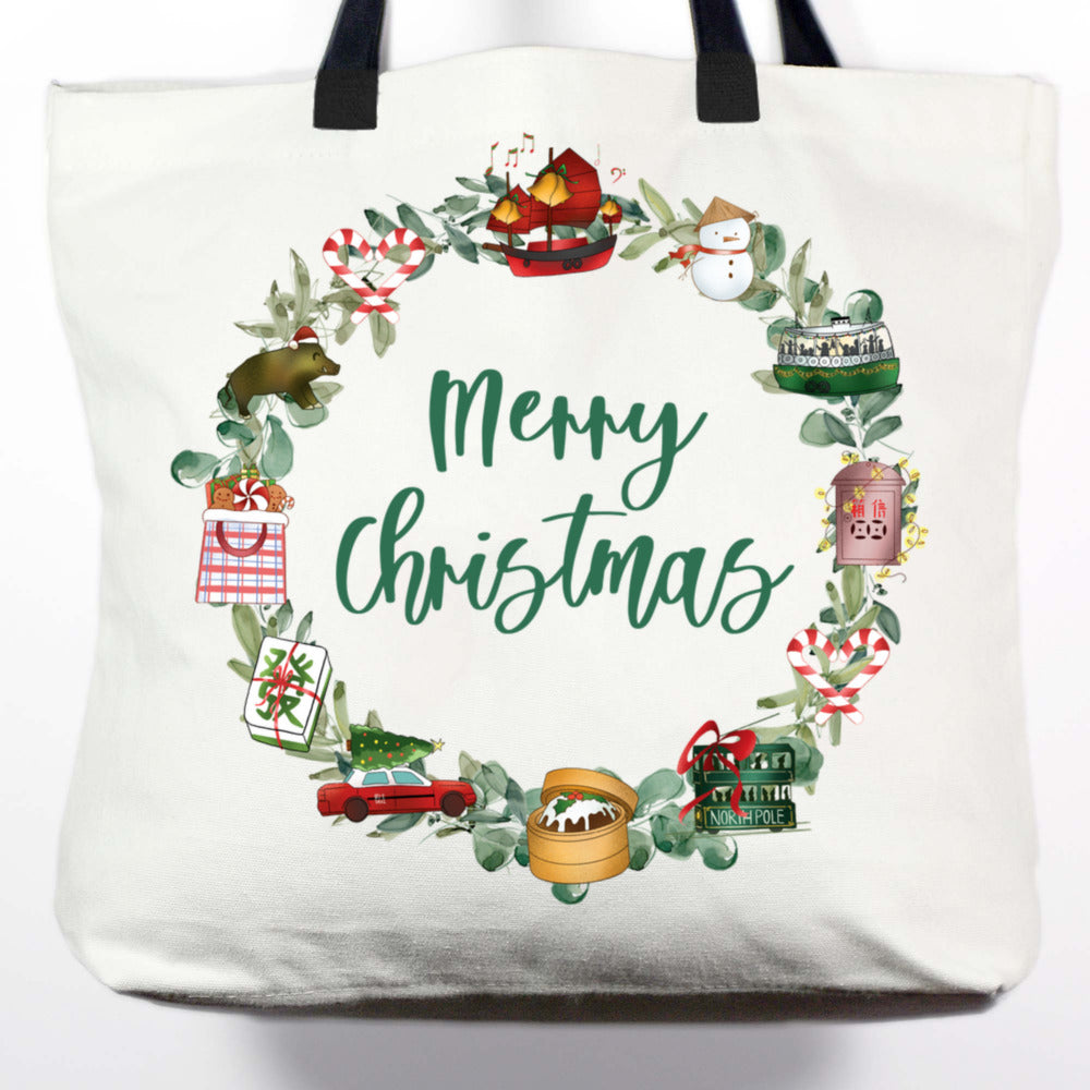 TOTE BAG: Christmas Wreath