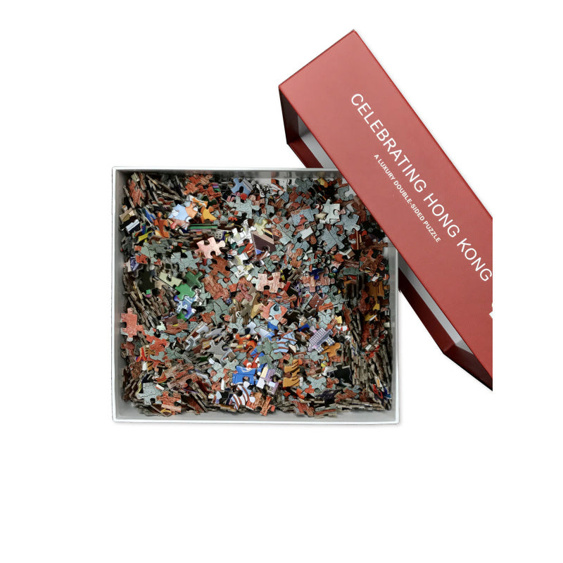 Dim Gray DOUBLE-SIDED 1000pc PUZZLE: Celebrating Hong Kong