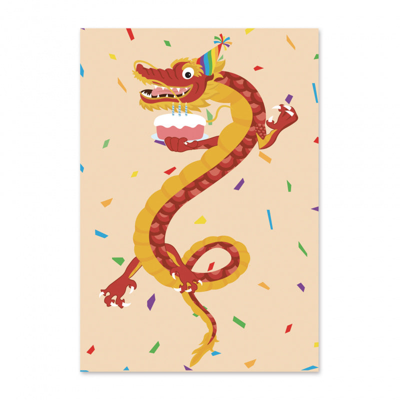 Wheat GREETING CARD: Party Dragon