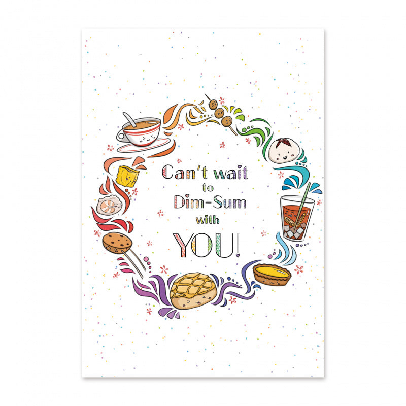 Beige GREETING CARD: Can't Wait To Dim Sum With You