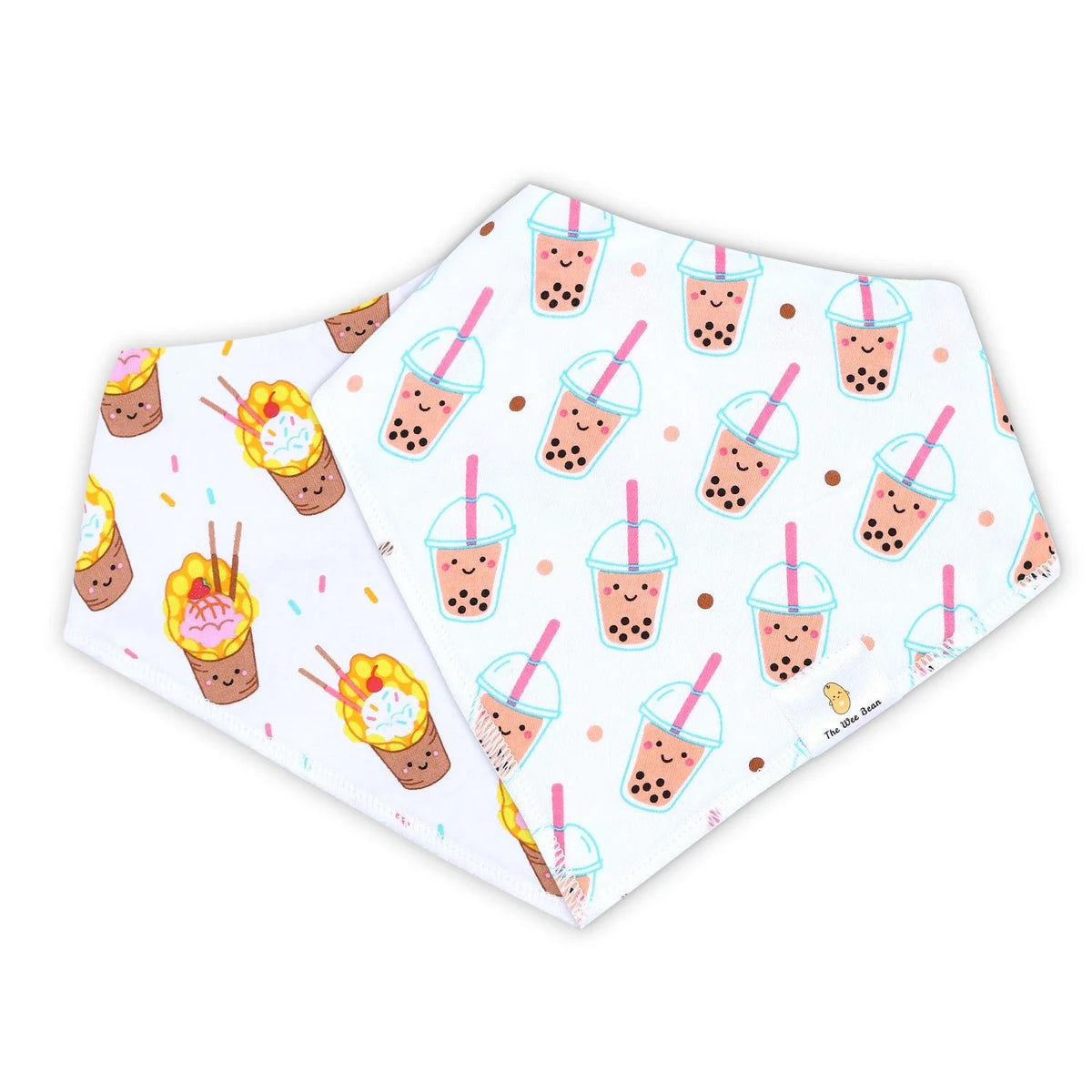 ORGANIC BIBS 2PCS SET: Boba & Egg Waffle
