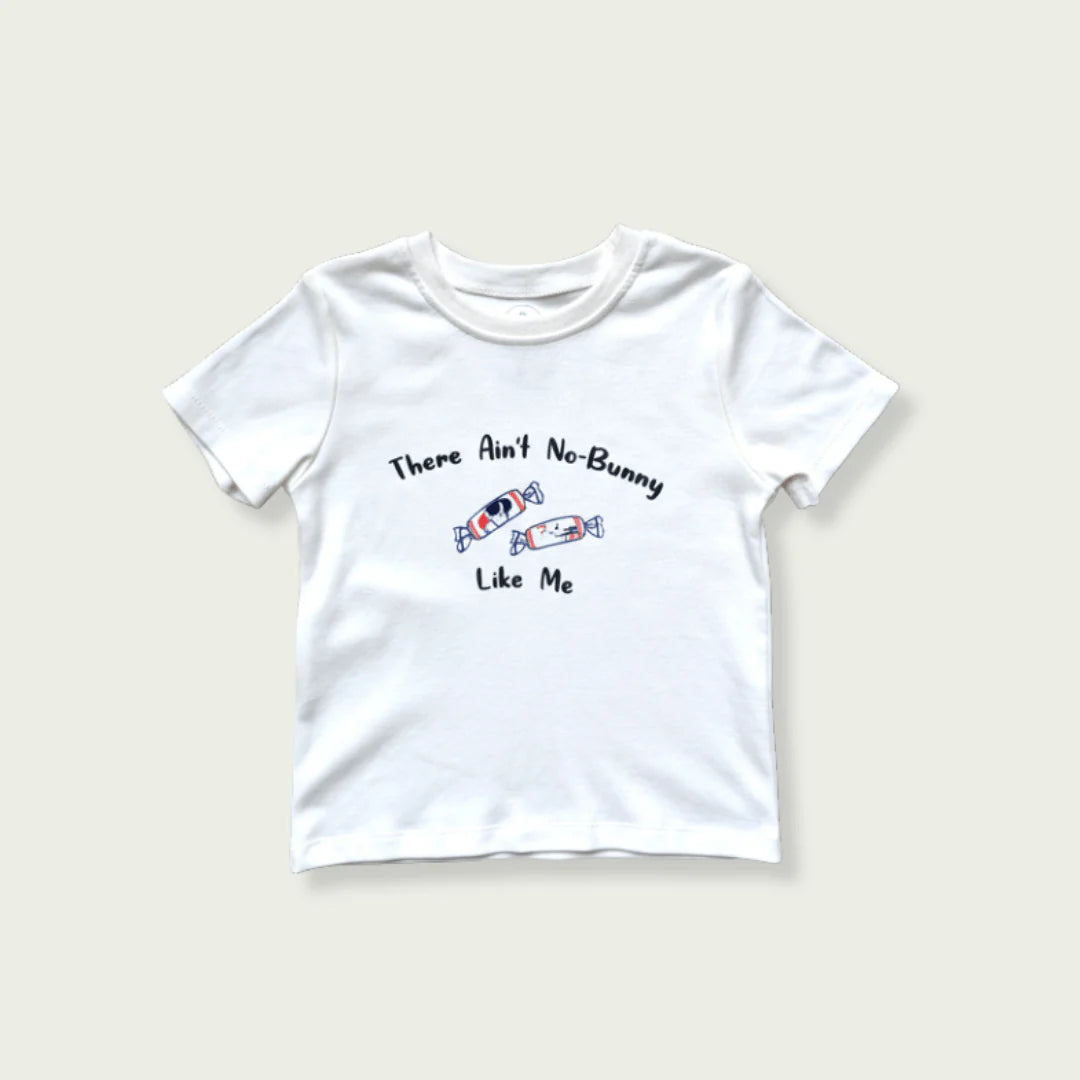 ORGANIC KIDS T-SHIRT: White Bunny Candy