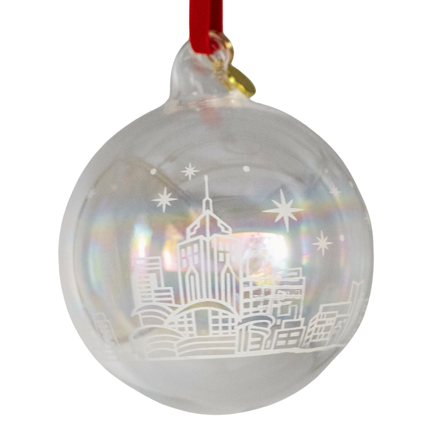 GLASS BAUBLE: Pearlescent Skyline Bauble
