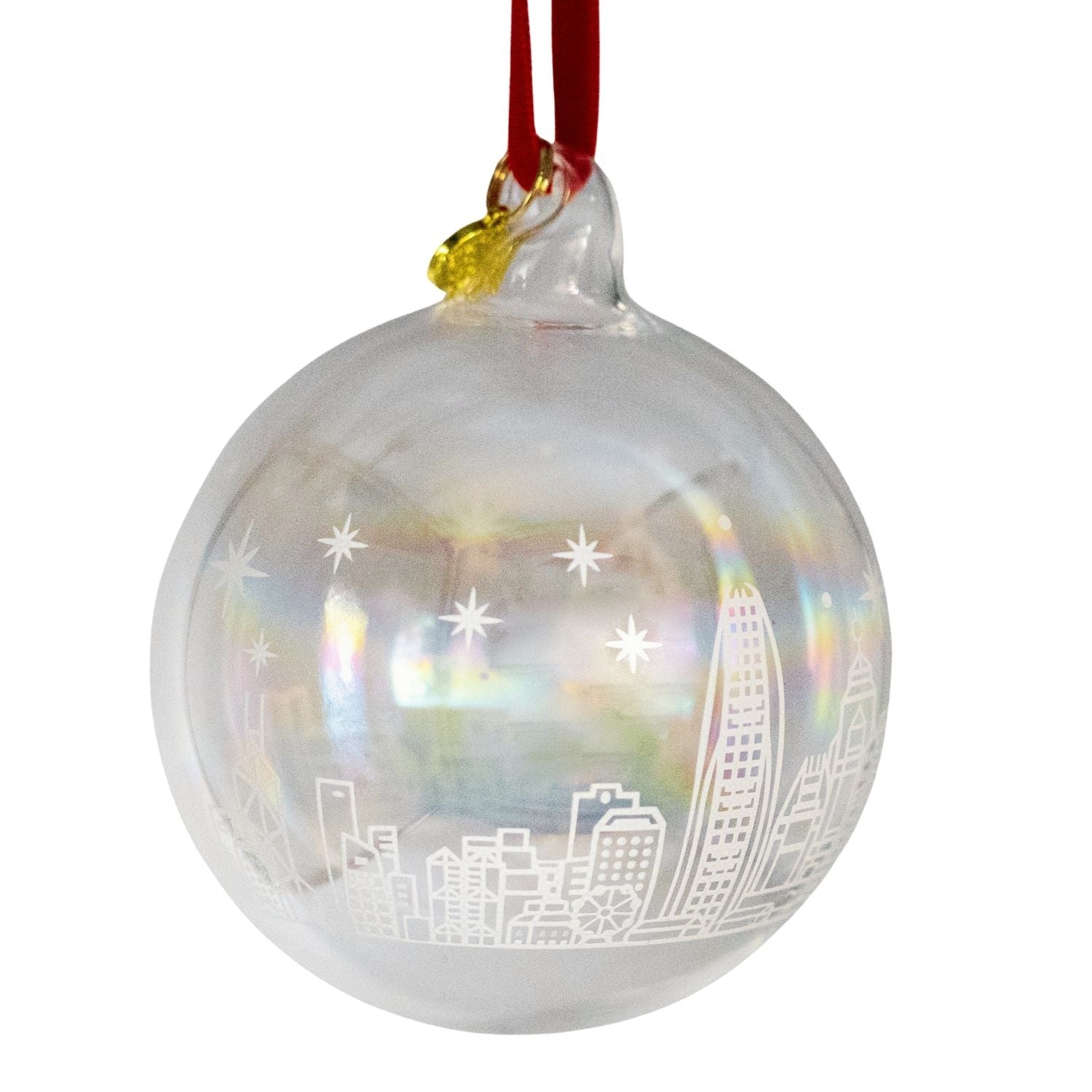 GLASS BAUBLE: Pearlescent Skyline Bauble