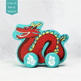 WOODEN PUSH-ALONG TOY: Dragon