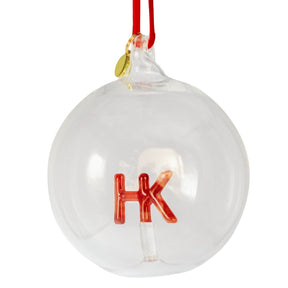 GLASS BAUBLE: HK Letter