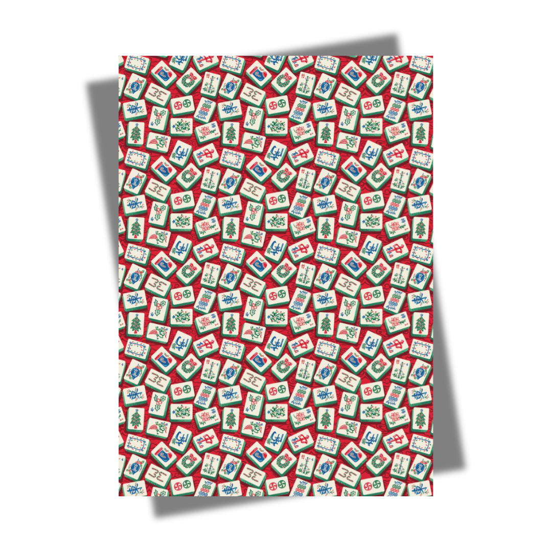 CHARITY CHRISTMAS WRAP: Festive Mahjong (10 Sheets + 20 Tags)