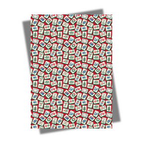 CHARITY CHRISTMAS WRAP: Festive Mahjong (10 Sheets + 20 Tags)