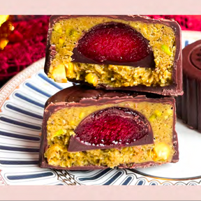 PRE-ORDER MID-AUTUMN MOONCAKES: Chocolate Pistachio & Raspberry