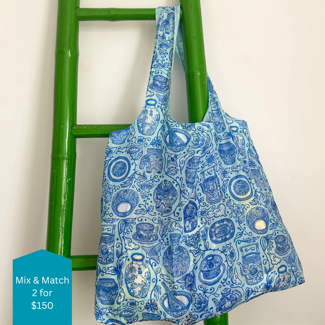 FOLDABLE SHOPPING BAG: Chinoiserie