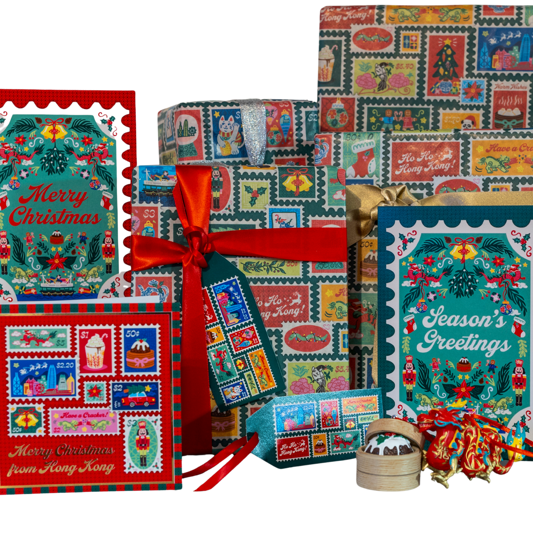 CHARITY CHRISTMAS CARD: Green Stamp (single)