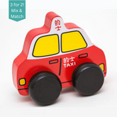 WOODEN PUSH-ALONG TOY: Taxi
