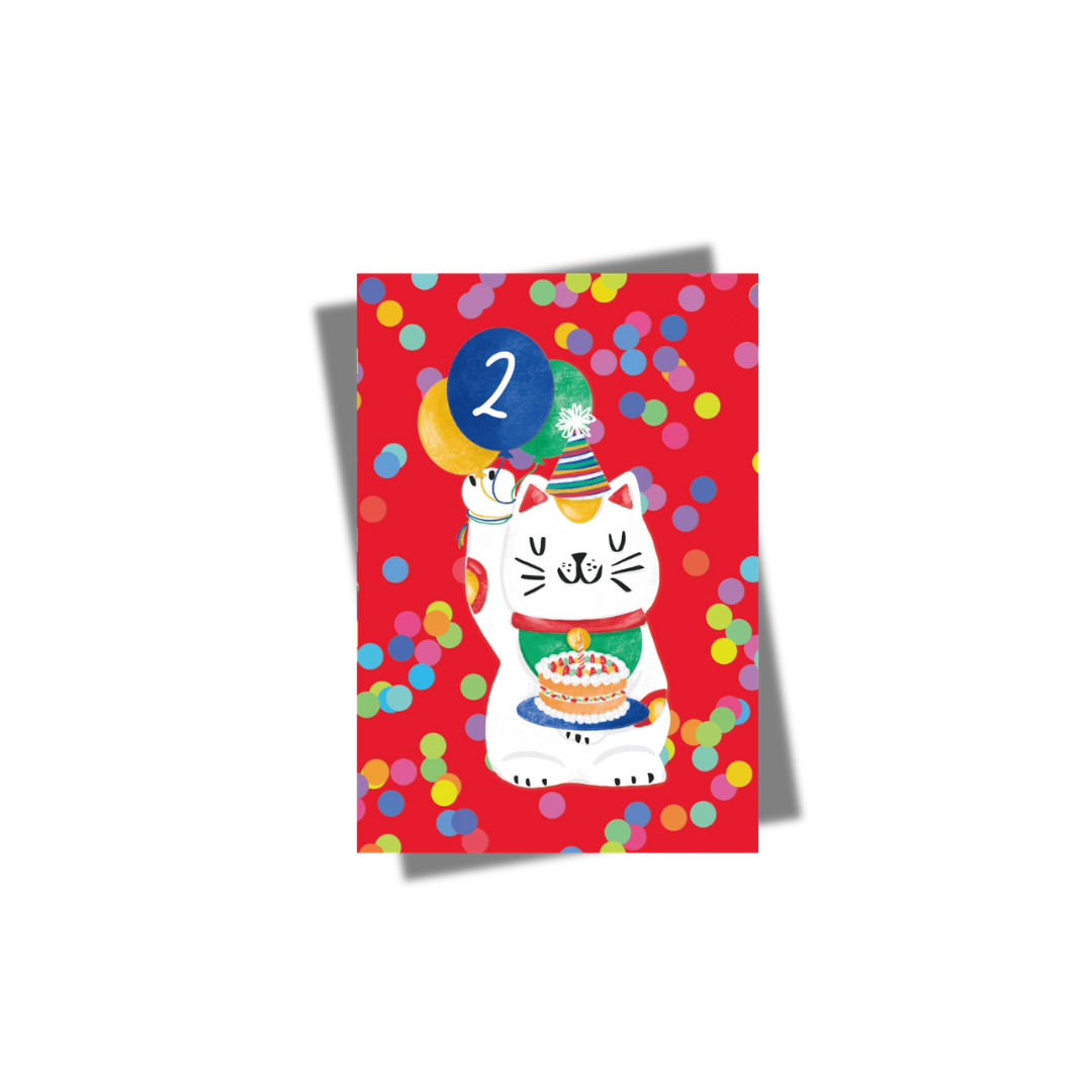 GREETING CARD: Lucky Cat (Age 1-5)