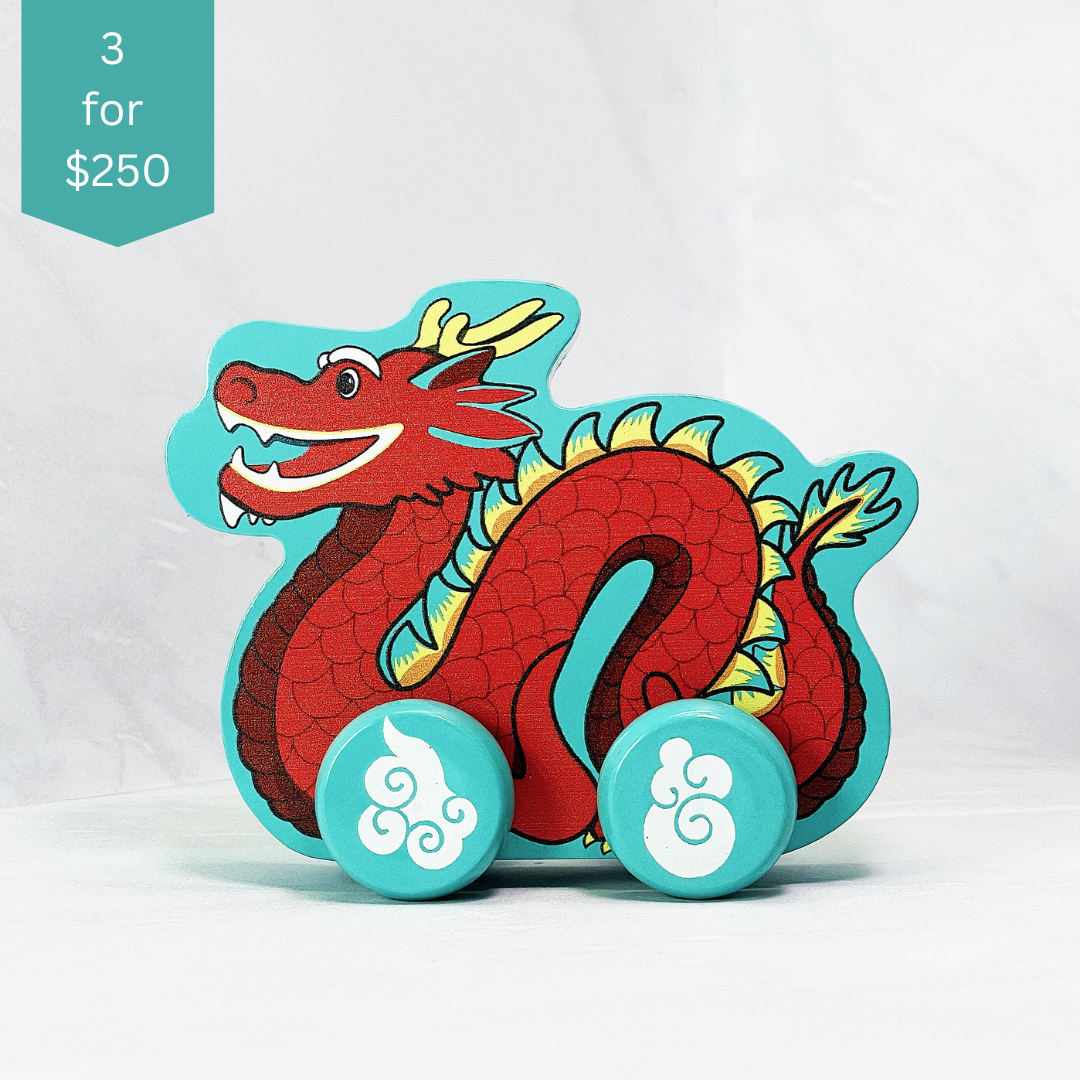 WOODEN PUSH-ALONG TOY: Dragon