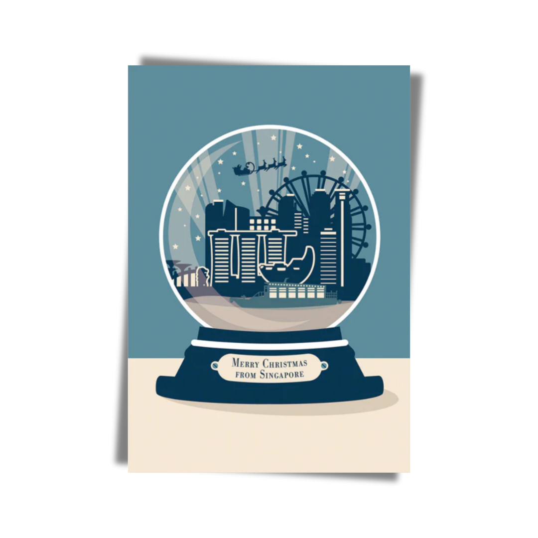 🇸🇬 SINGAPORE CHARITY CHRISTMAS CARD - Snow Globe