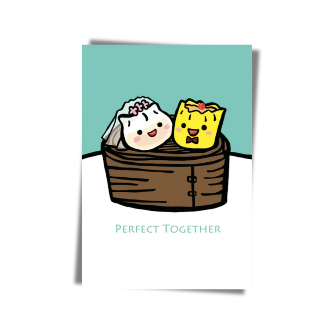 GREETING CARD: Perfect Together - Dumpling Wedding (2 sizes)
