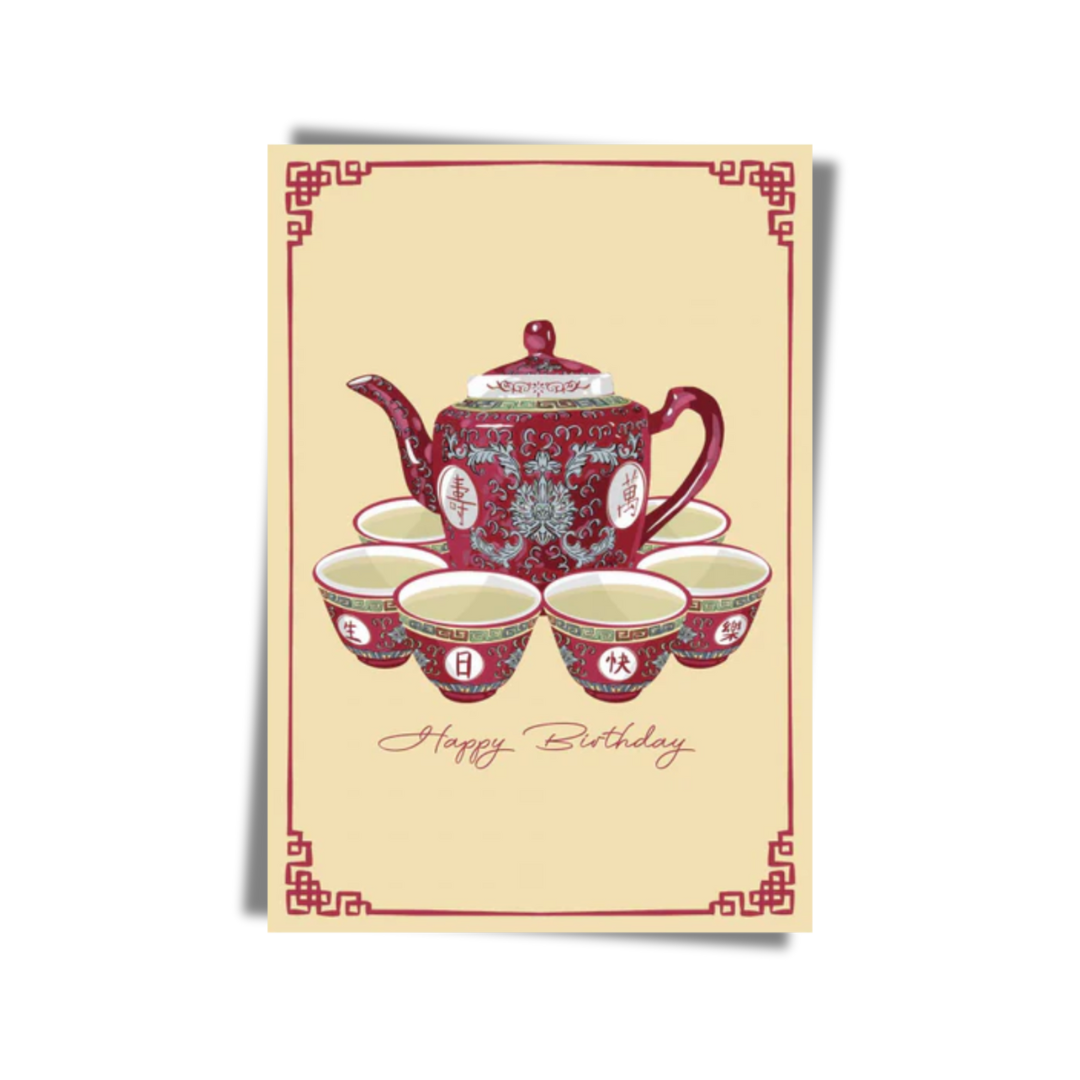 GREETING CARD: Happy Birthday - Teacups