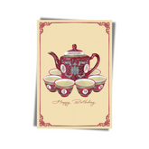GREETING CARD: Happy Birthday - Teacups