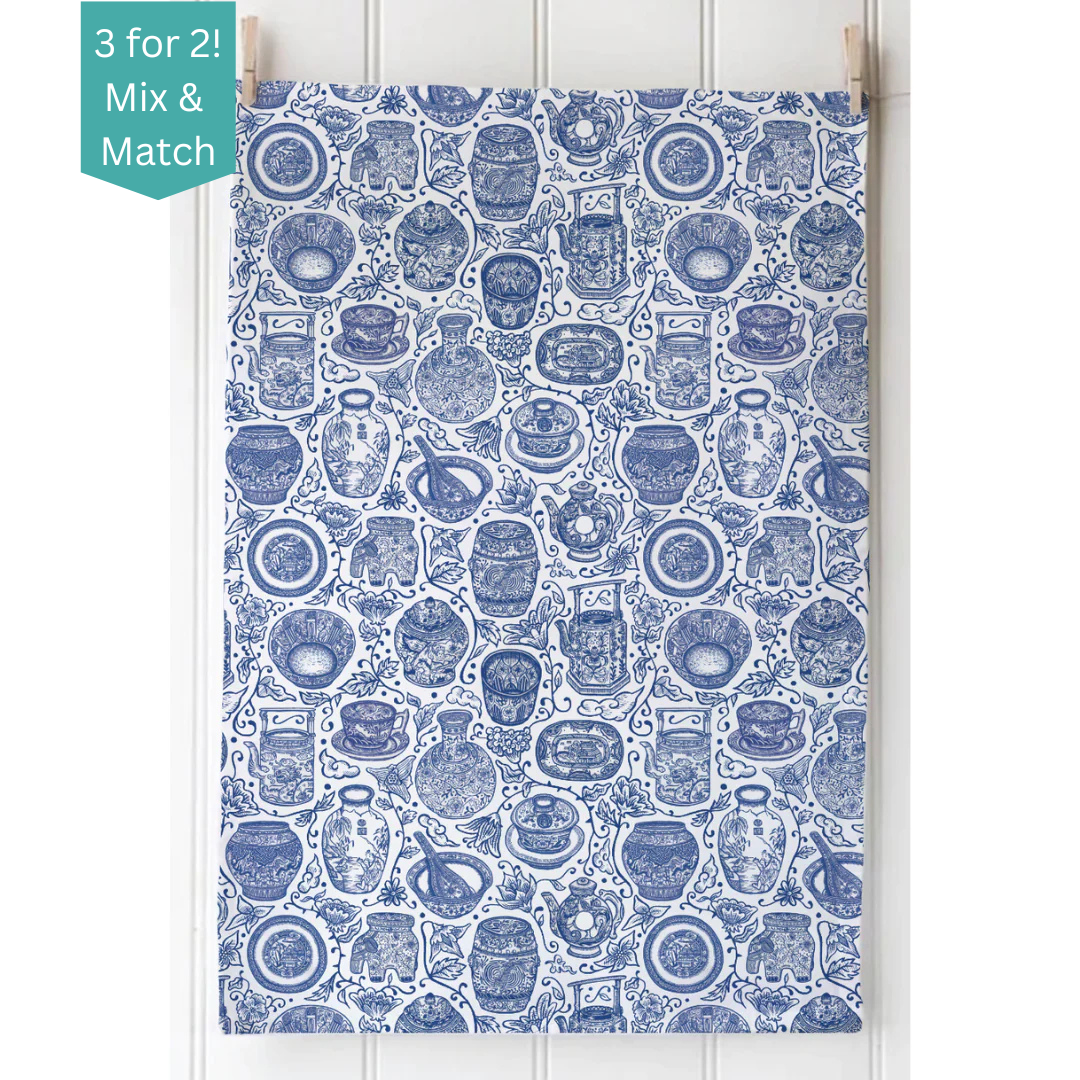 TEA TOWEL - Blue & White