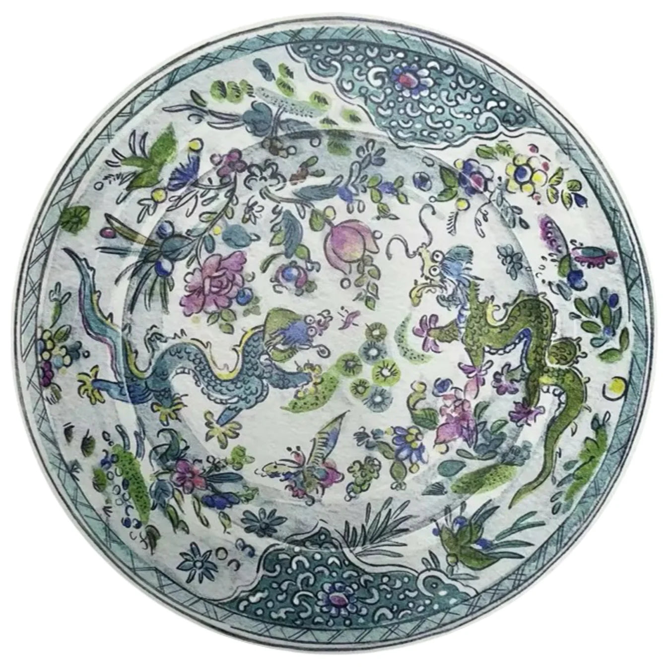 6 PC COASTER SET: Antique Chinese Plates