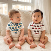 ORGANIC BIBS 2PCS SET: Taxi & Tram