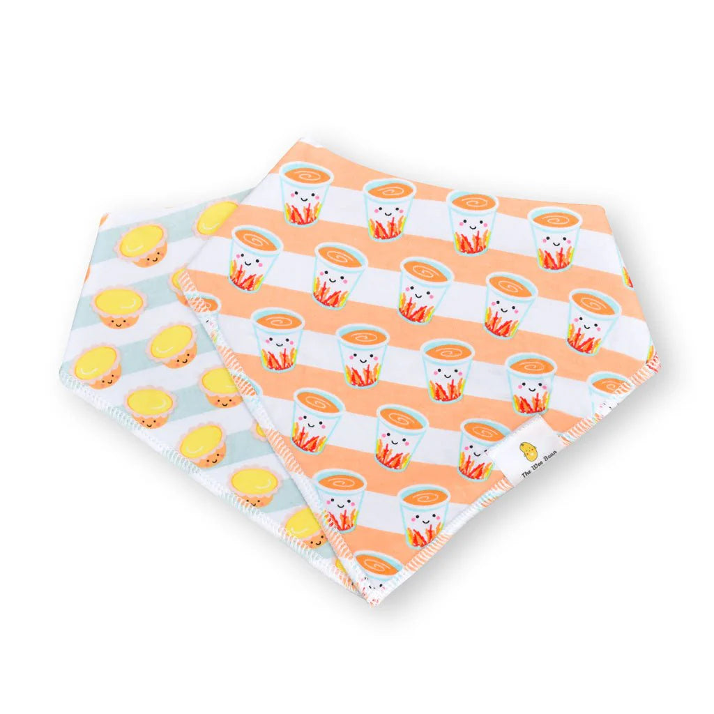 ORGANIC BIBS 2PCS SET: Milk Tea + Egg Tart