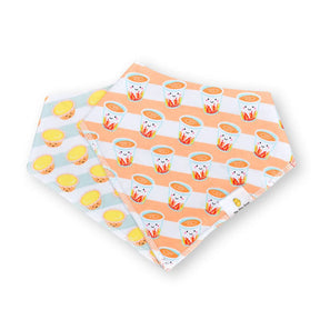 ORGANIC BIBS 2PCS SET: Milk Tea + Egg Tart