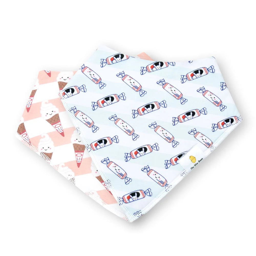 ORGANIC BIBS 2PCS SET: Bunny Candy + Ice Cream