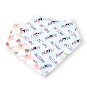 ORGANIC BIBS 2PCS SET: Bunny Candy + Ice Cream