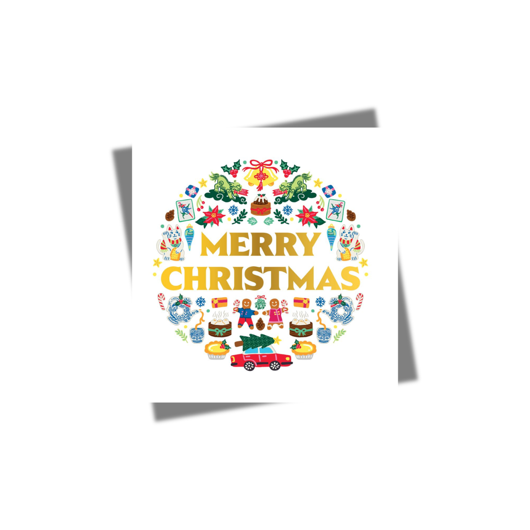PRE-ORDER CHARITY CHRISTMAS CARDS: Christmas Roundel Merry Christmas (8 pack)
