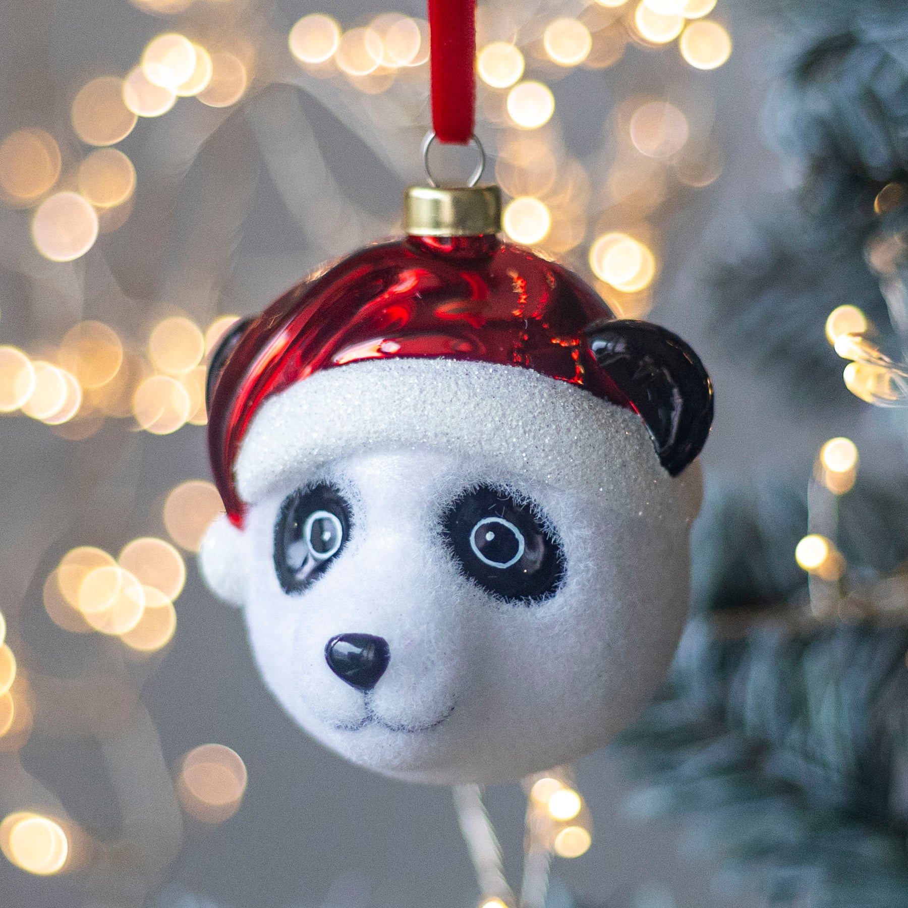 GLASS DECORATION: Festive Panda
