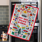 CHRISTMAS TEA TOWEL: Ho Ho Hong Kong