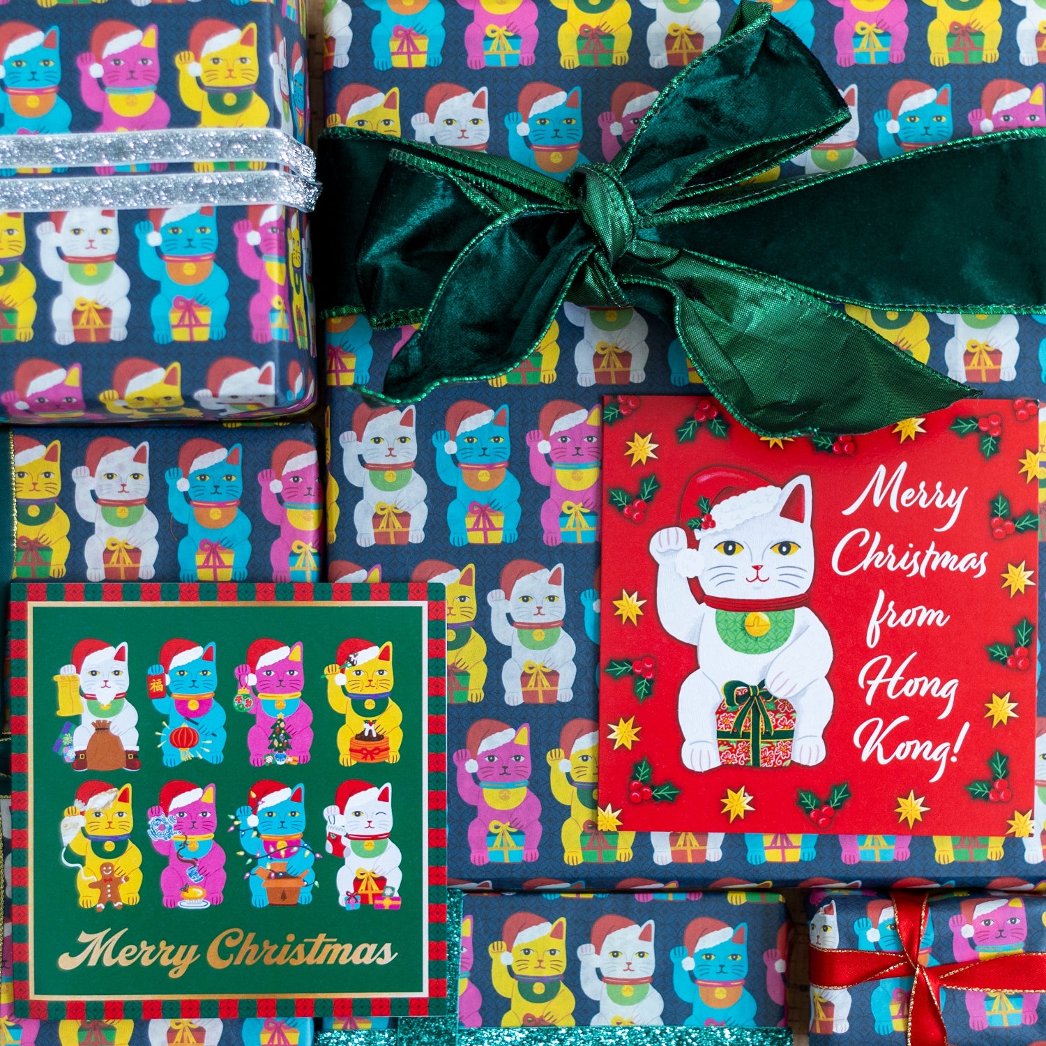 PRE-ORDER CHARITY CHRISTMAS CARD: Lucky Cats (single)