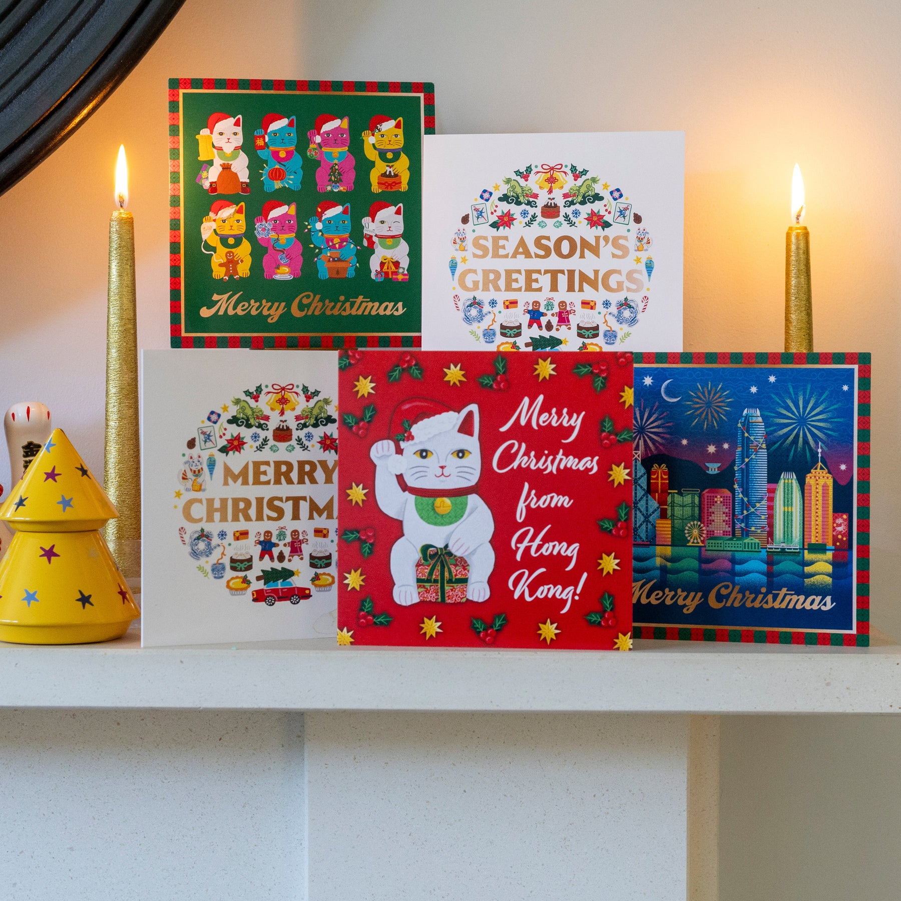 PRE-ORDER CHARITY CHRISTMAS CARD: Lucky Cats (single)