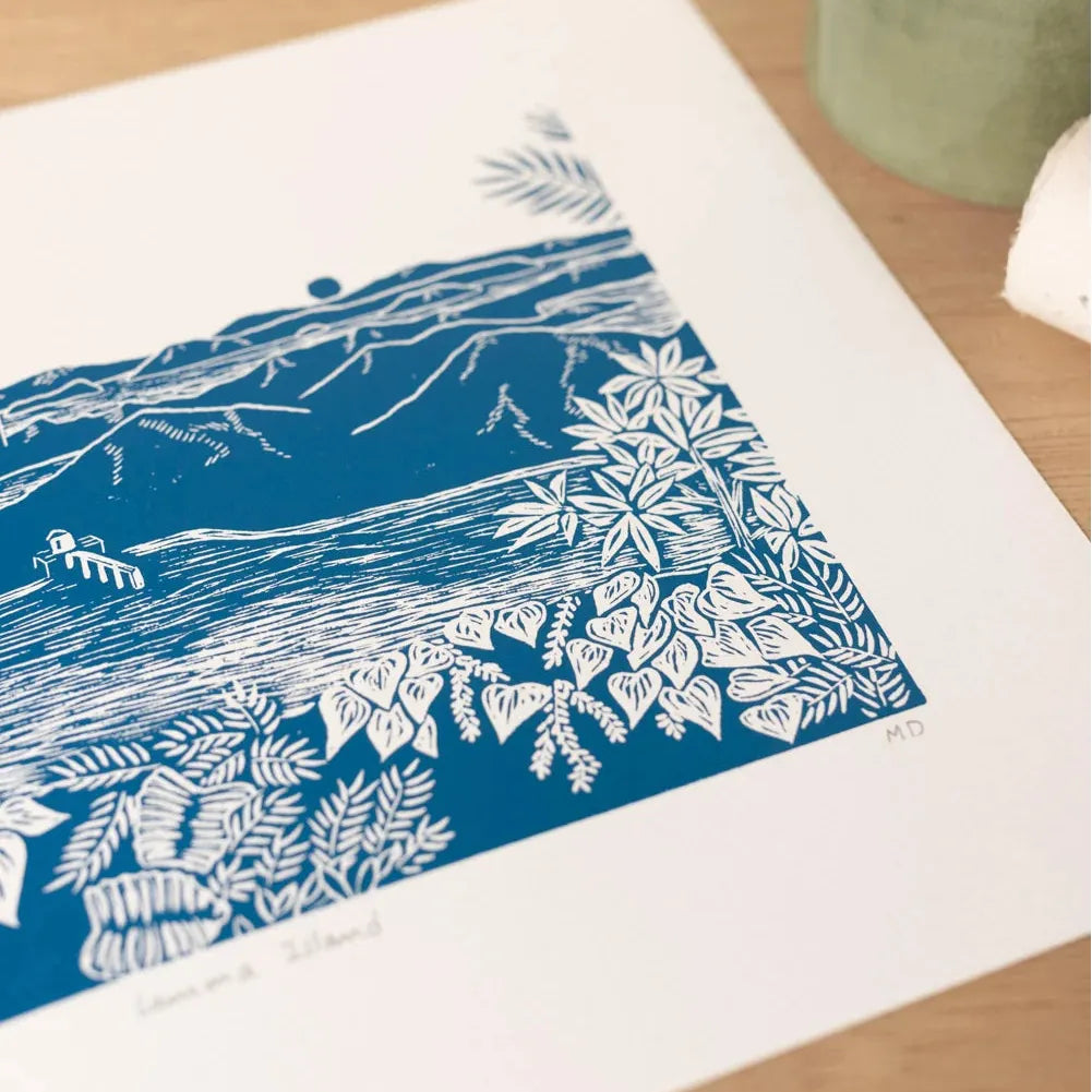 COULEUR AUBE PRINT: Lamma Island Linoprint