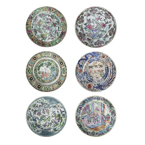 6 PC COASTER SET: Antique Chinese Plates