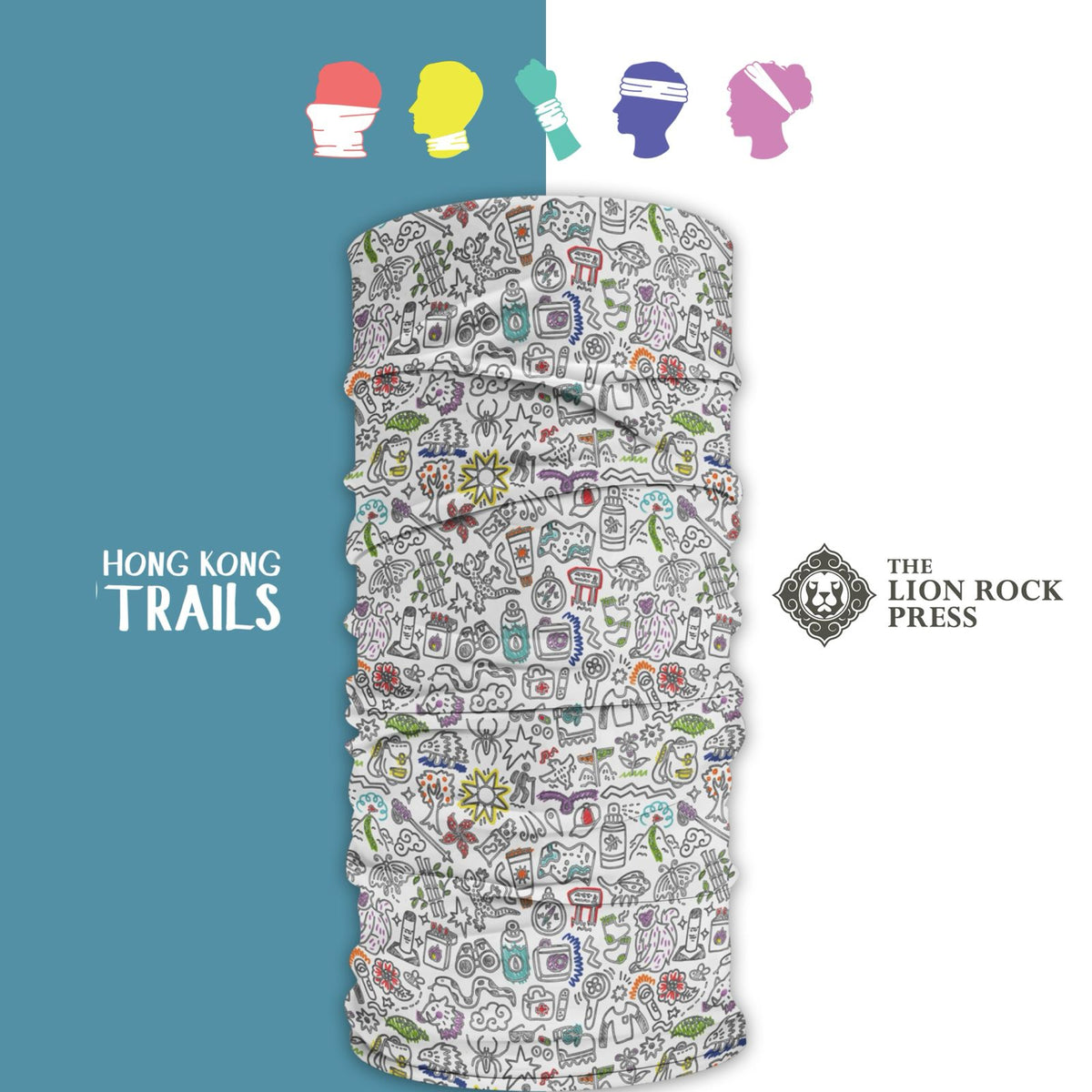 HIKING NECK GAITERS: Hong Kong Doodles (2 colours)
