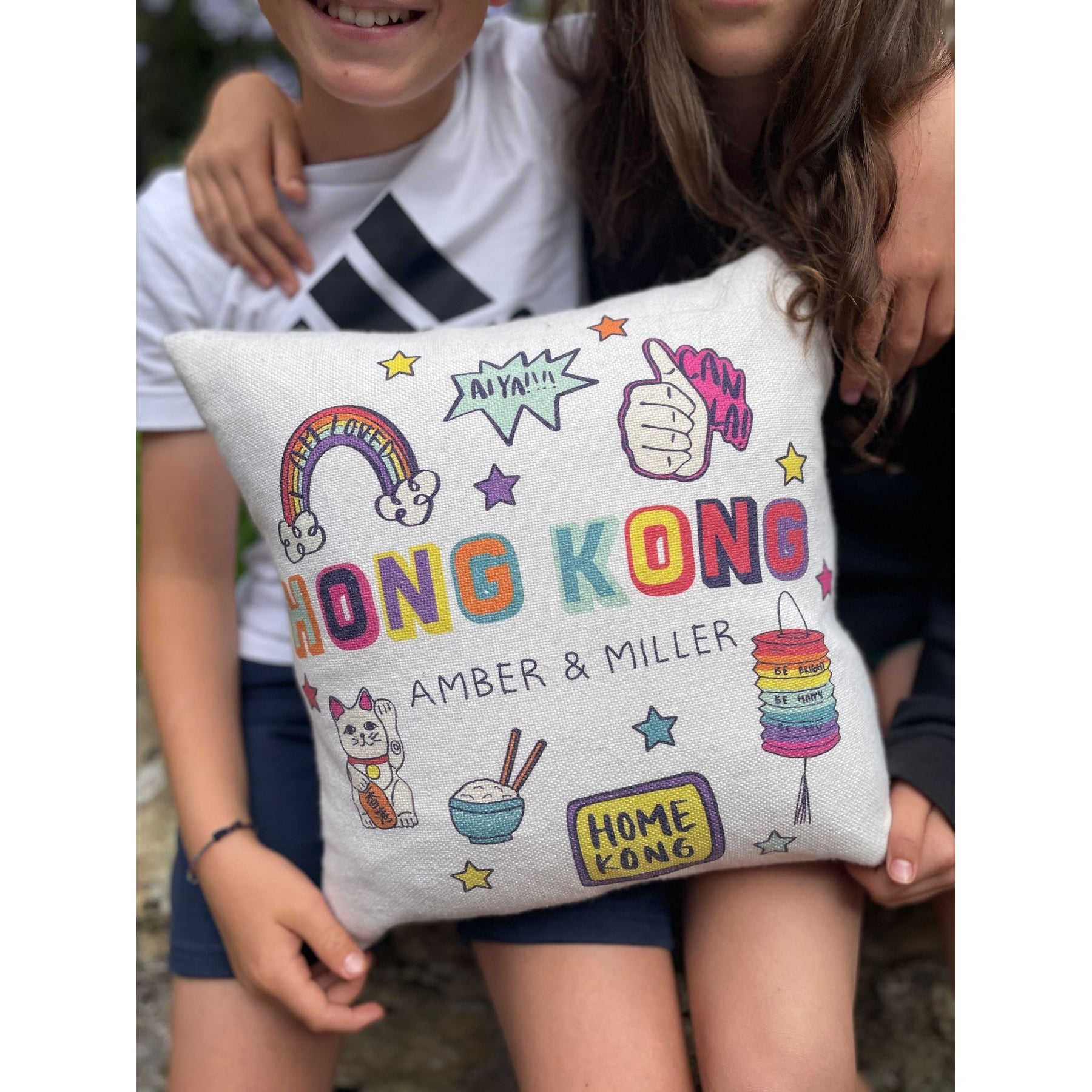 PERSONALISED Friendship Cushion: Rainbow