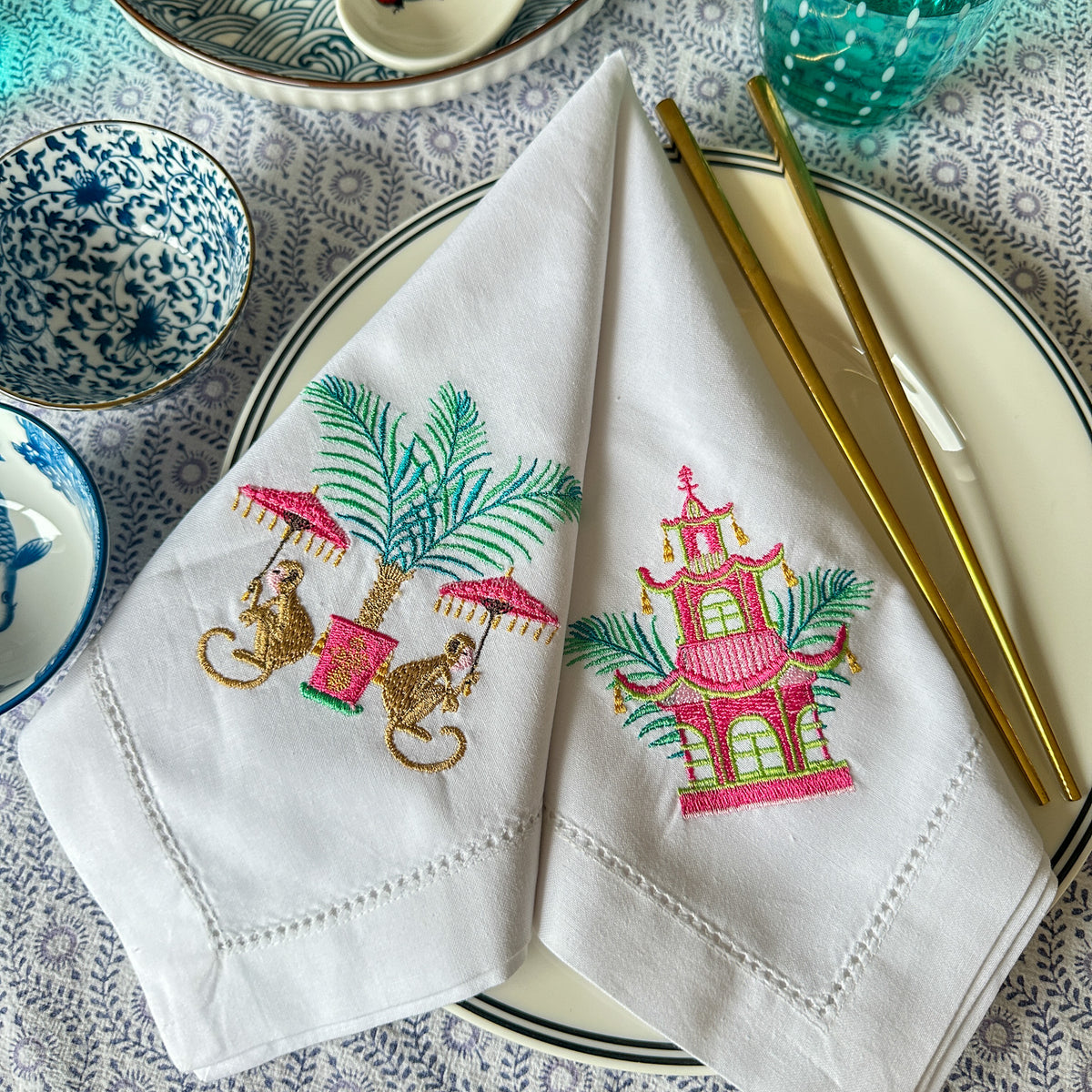 100% COTTON NAPKIN 4PC SET: Oriental Oasis